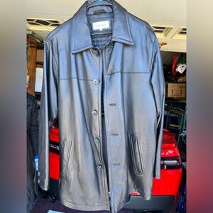 Calvin Klein Men’s Leather Jacket - Medium